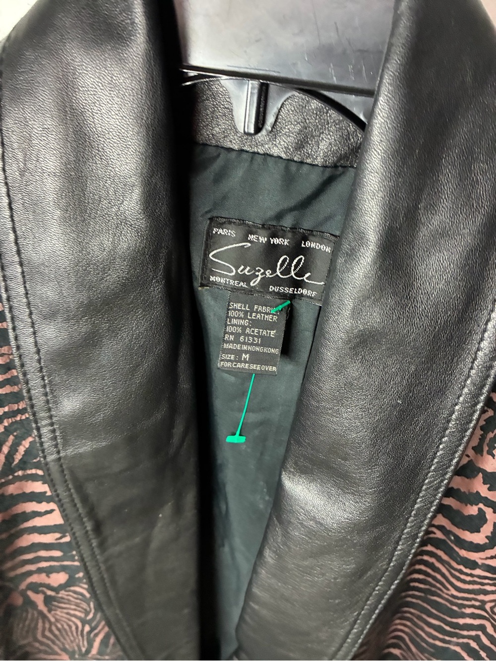 Suzelle Black & Brown Zebra-Print Leather-Trimmed Blazer - Picture 2 of 10